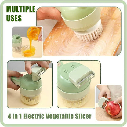 4-in-1 Handheld Electric Vegetable Chopper Cutter set