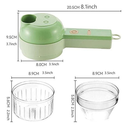 4-in-1 Handheld Electric Vegetable Chopper Cutter set